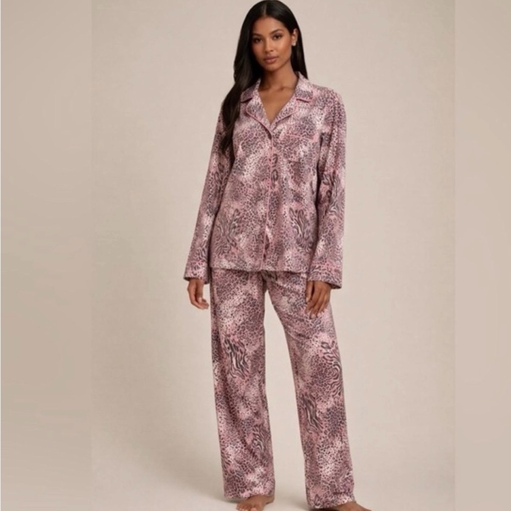 SKIMS Sleep Set XS Bloom Pajamas NWT Button Top Pants Soft Lounge Long Inseam